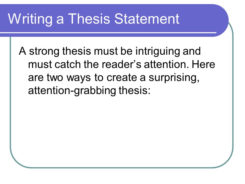 Expository Essay Thesis Statement