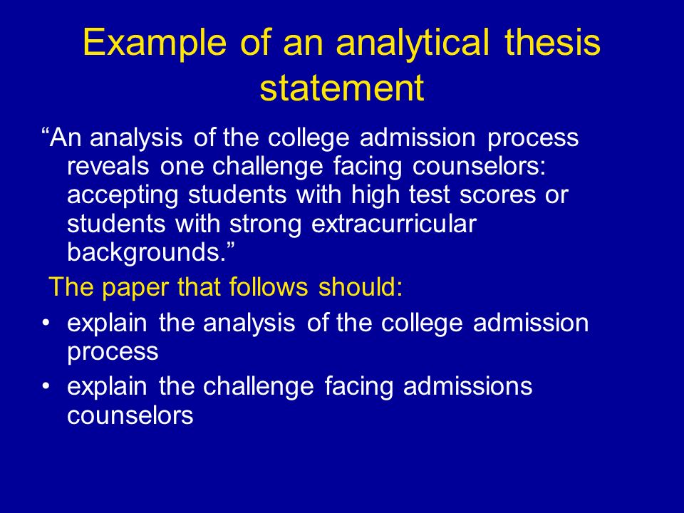 How to write a thesis statement for an analytical essay