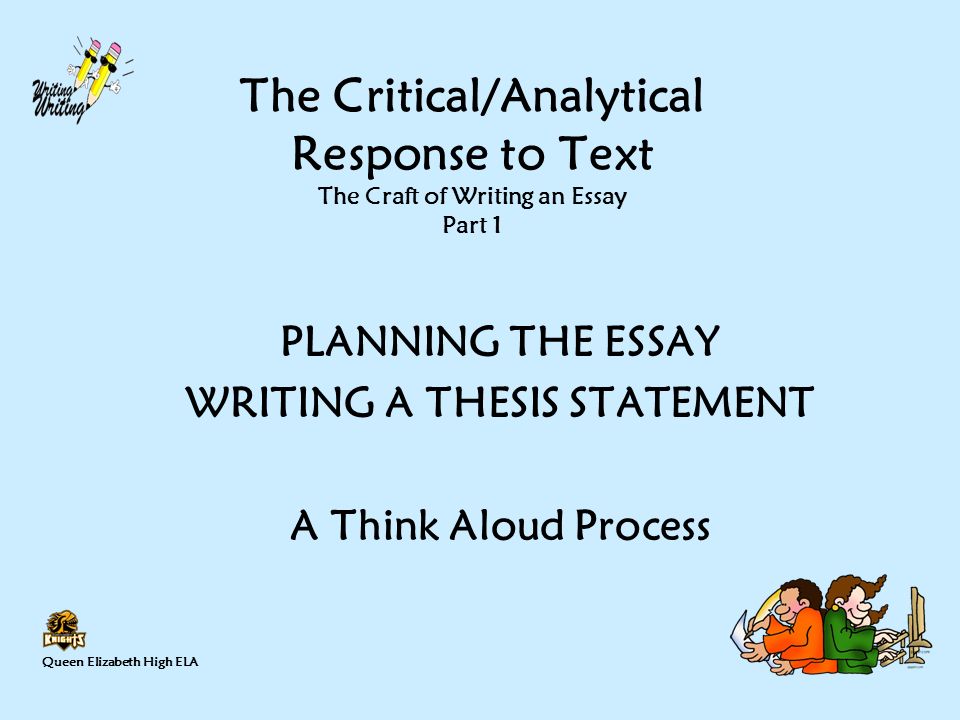 Critical analysis and response essay