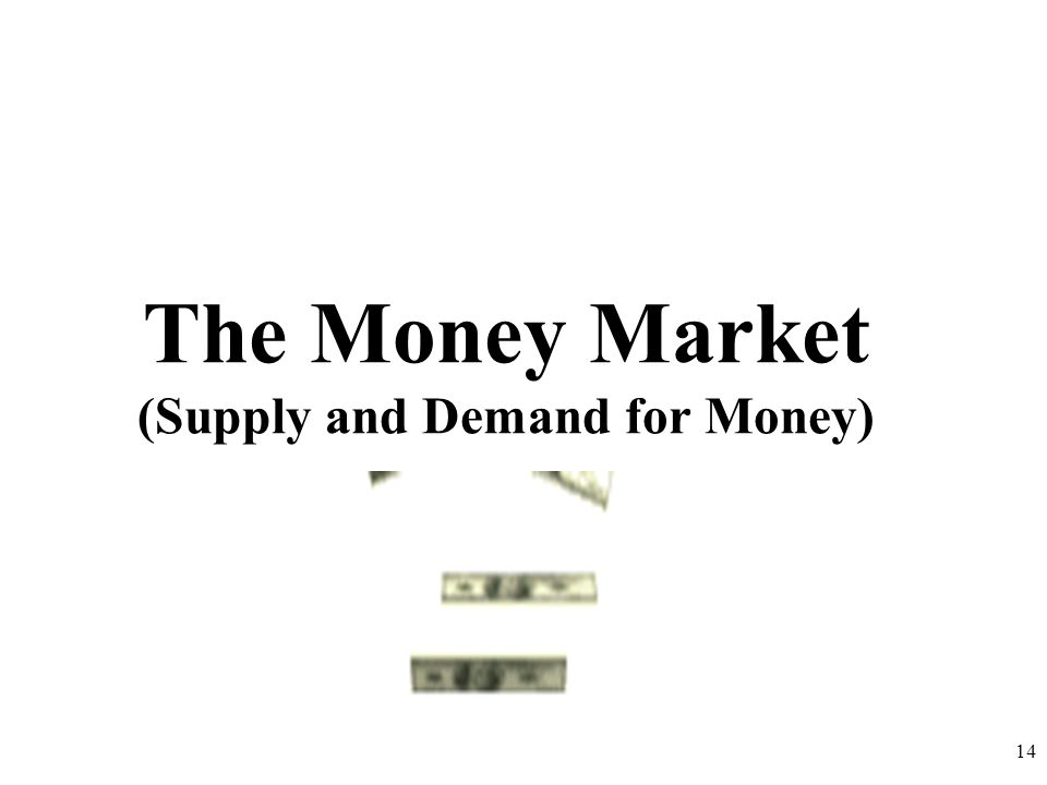 The Money Market (Supply and Demand for Money) 14