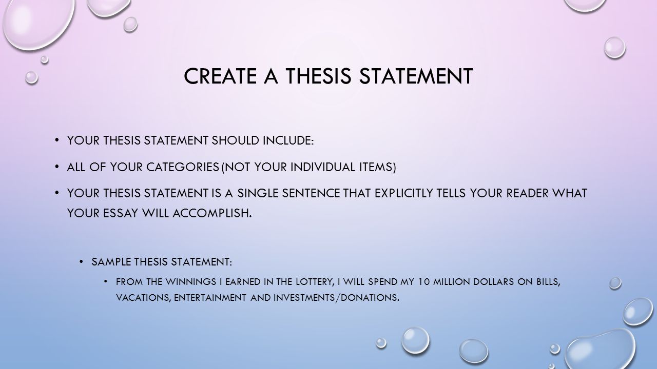 Thesis outline the lottery