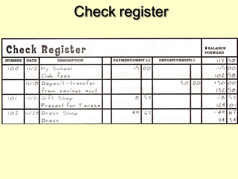 Check register