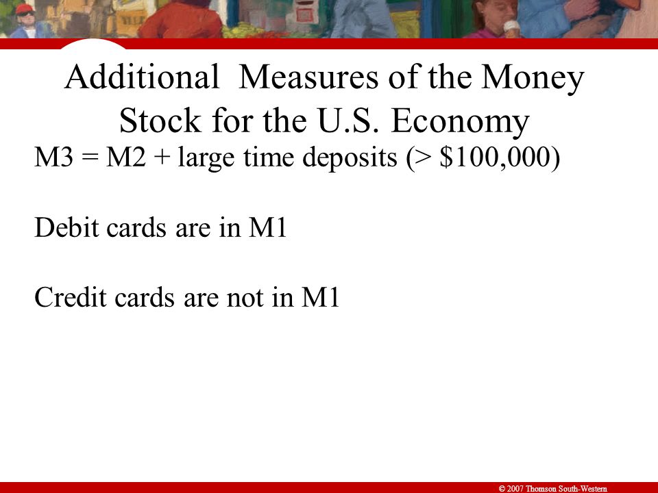 © 2007 Thomson South-Western Additional Measures of the Money Stock for the U.S.