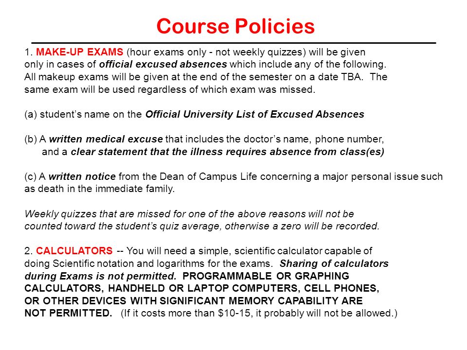 Course Policies 1.