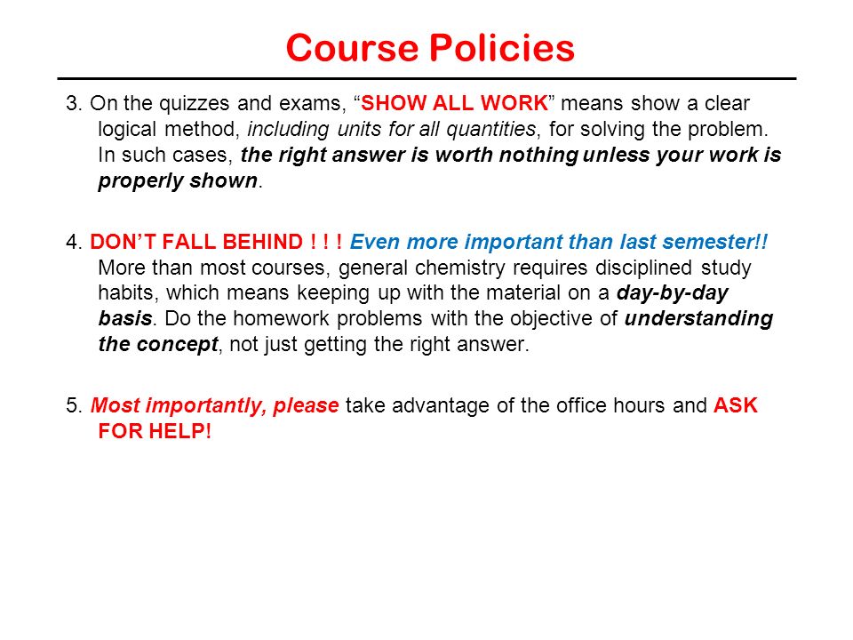 Course Policies 3.