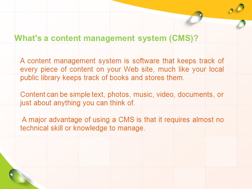 What s a content management system (CMS).