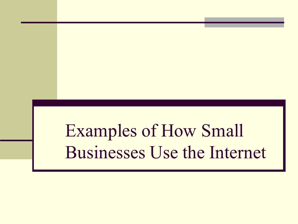 Examples of How Small Businesses Use the Internet