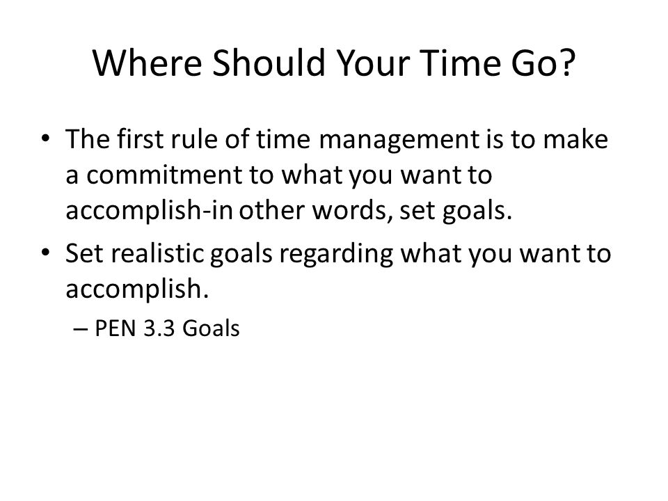 Where Should Your Time Go.