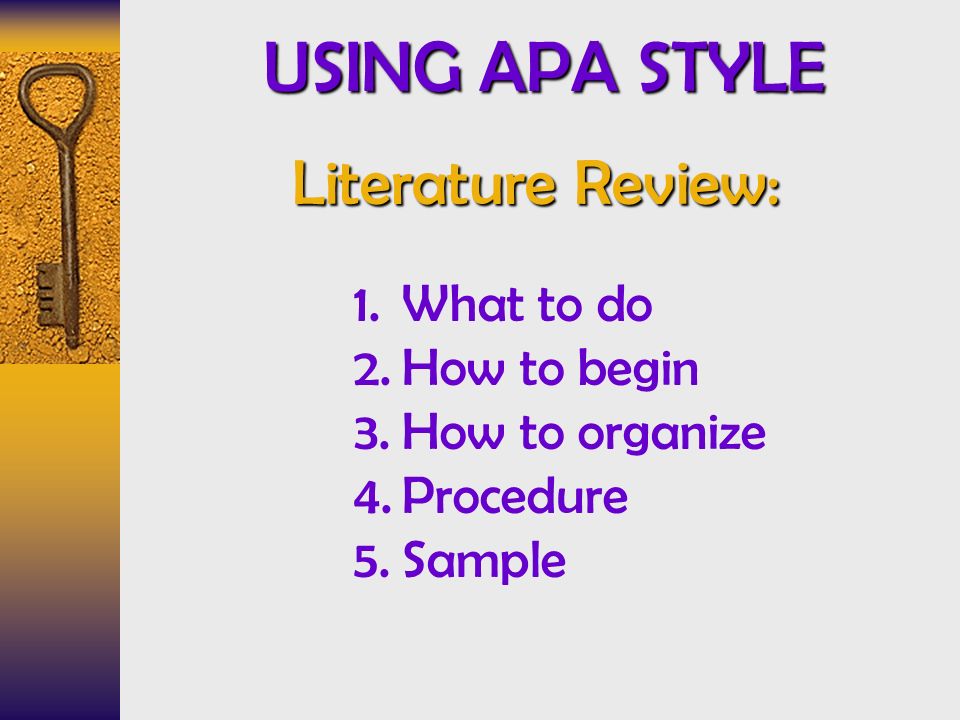 Apa literature review introduction sample