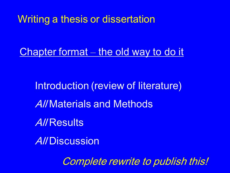 How to write a discussion chapter in a thesis