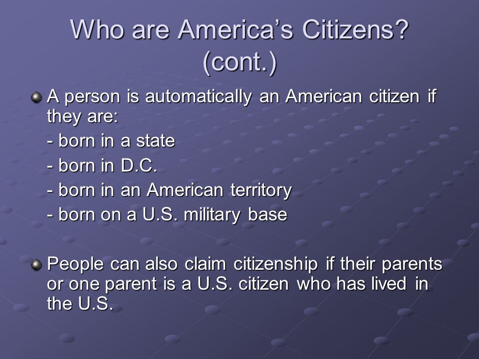 Who are America’s Citizens.