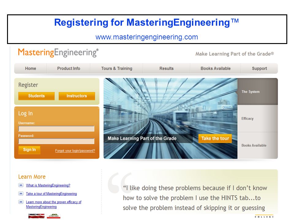ENGR-36_Lec-01a_Mastering-Engineering_ Student-SignUp.pptx 5 Bruce Mayer, PE Engineering-36: Vector Mechanics - Statics Registering for MasteringEngineering™