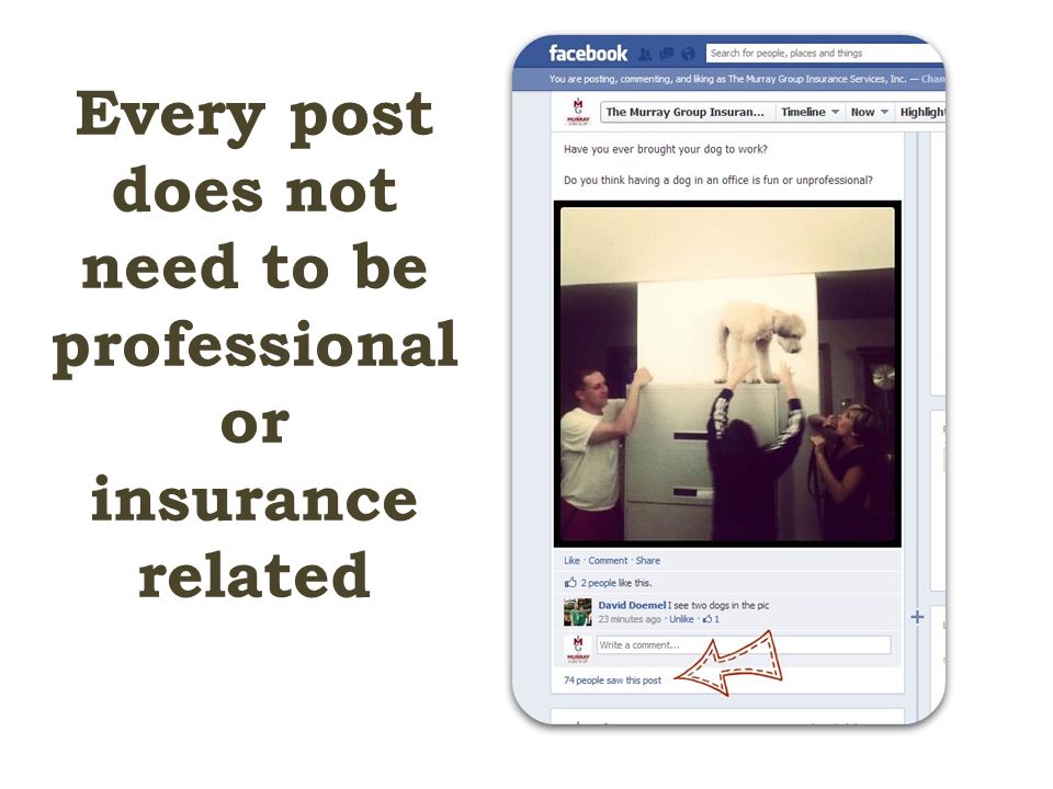 Every post does not need to be professional or insurance related