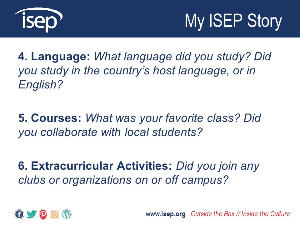 4. Language: What language did you study.