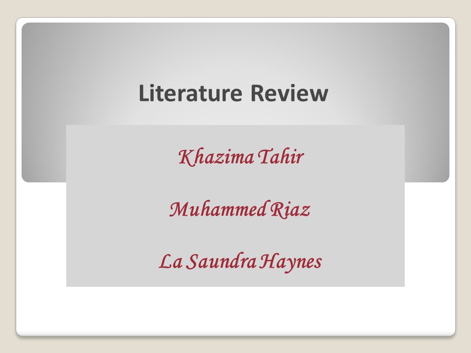 Dissertation Literature