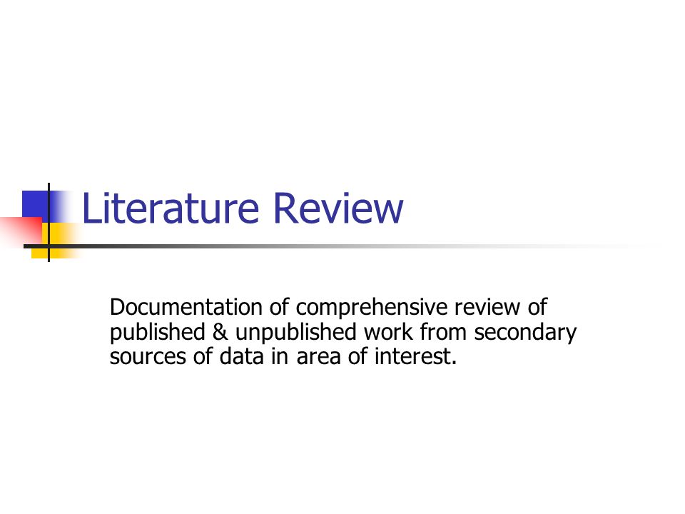 Secondary Literature Review