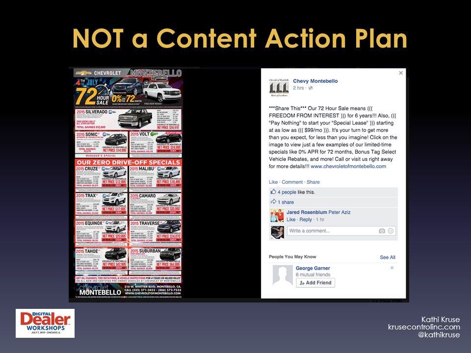 Kathi Kruse NOT a Content Action Plan