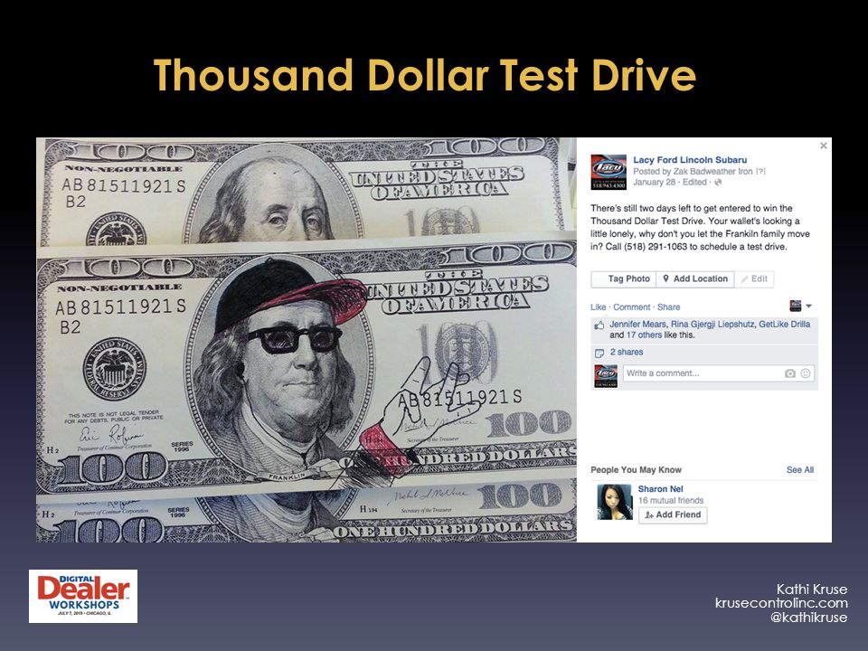 Kathi Kruse Thousand Dollar Test Drive