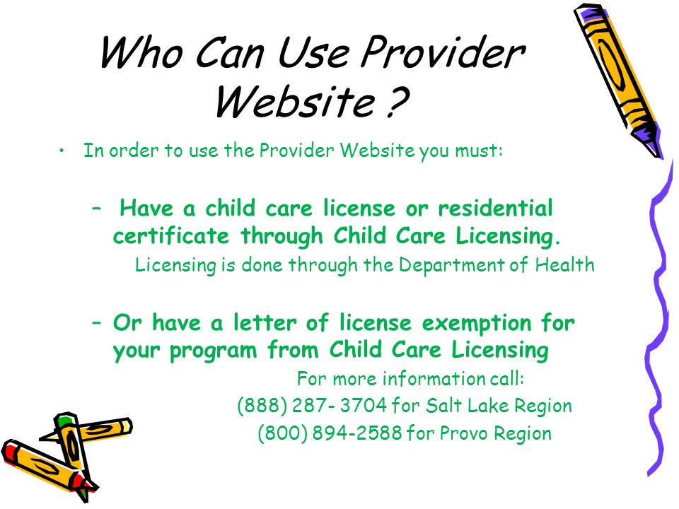 Who Can Use Provider Website .