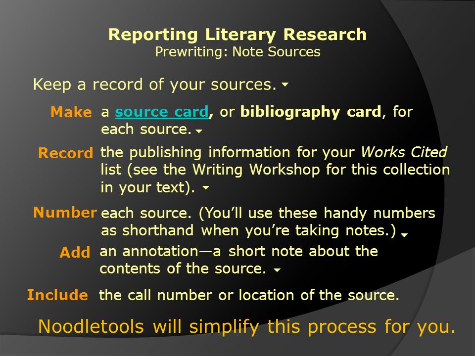 What is the way to make bibliography cards?