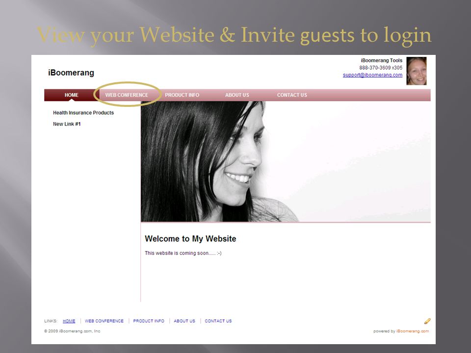 View your Website & Invite guests to login