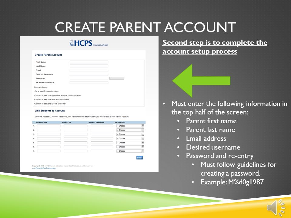 SAMPLE ACCOUNT CREATION First step is to Create an Account Click once on the Create Account button.