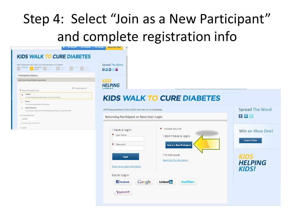 Step 4: Select Join as a New Participant and complete registration info