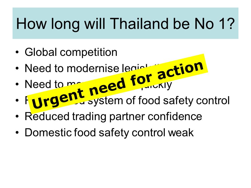How long will Thailand be No 1.