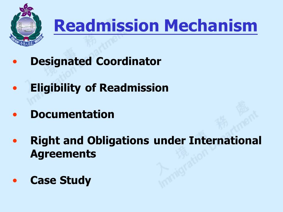 Readmission Mechanism Designated Coordinator Eligibility of Readmission Documentation Right and Obligations under International Agreements Case Study