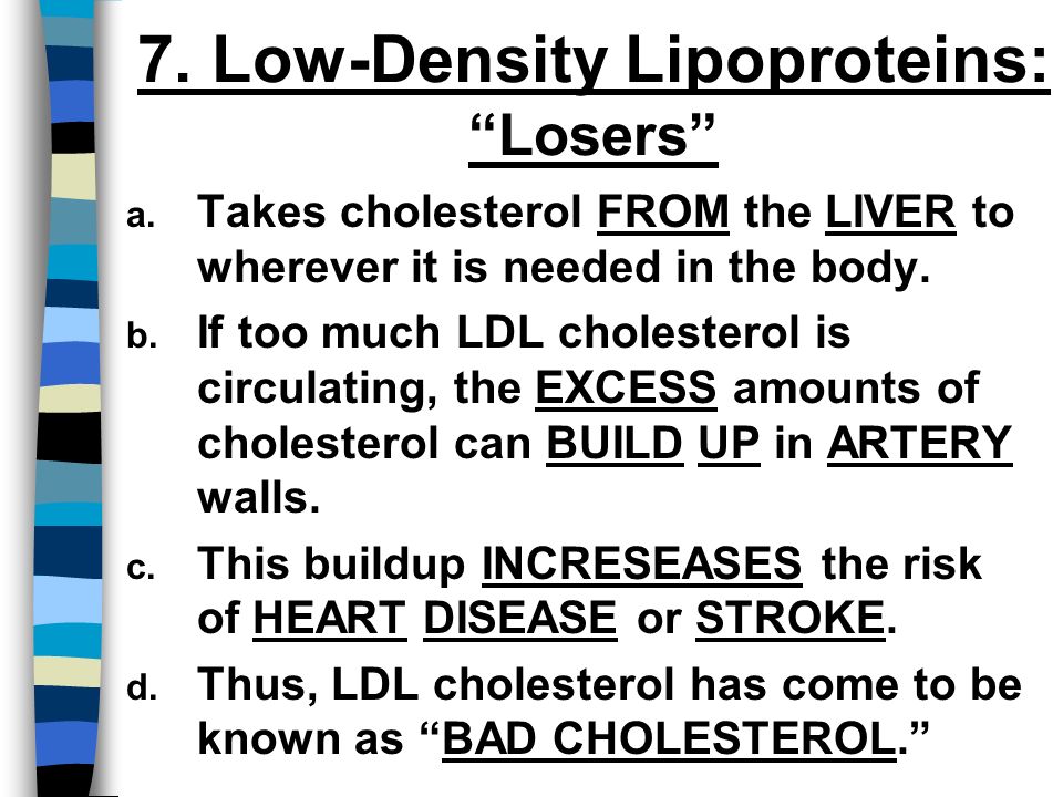 7. Low-Density Lipoproteins: Losers a.
