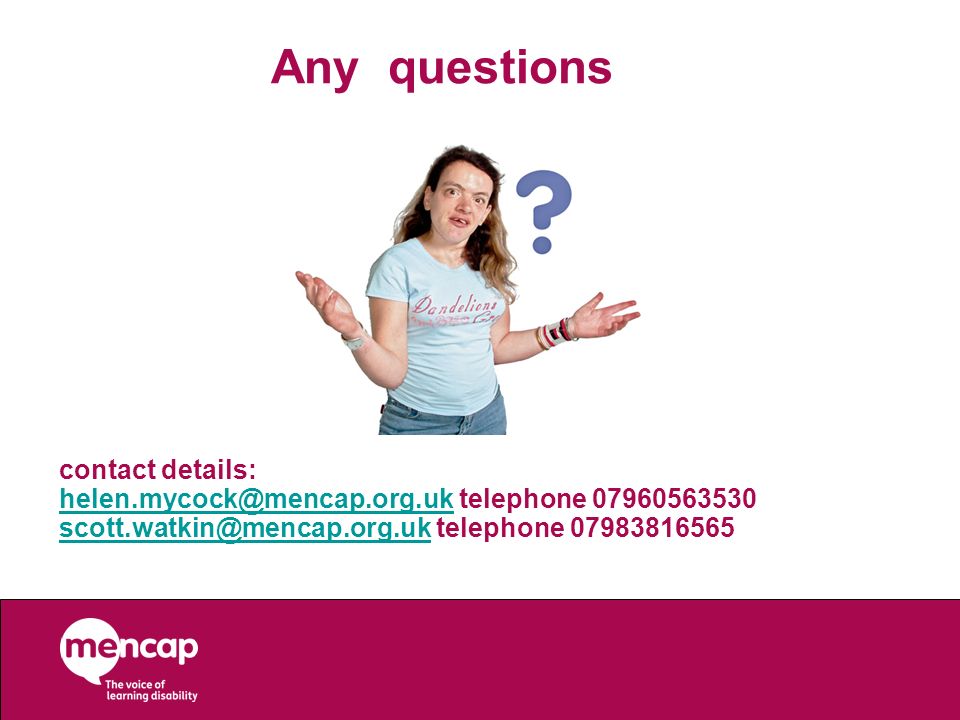 Any questions contact details: telephone telephone