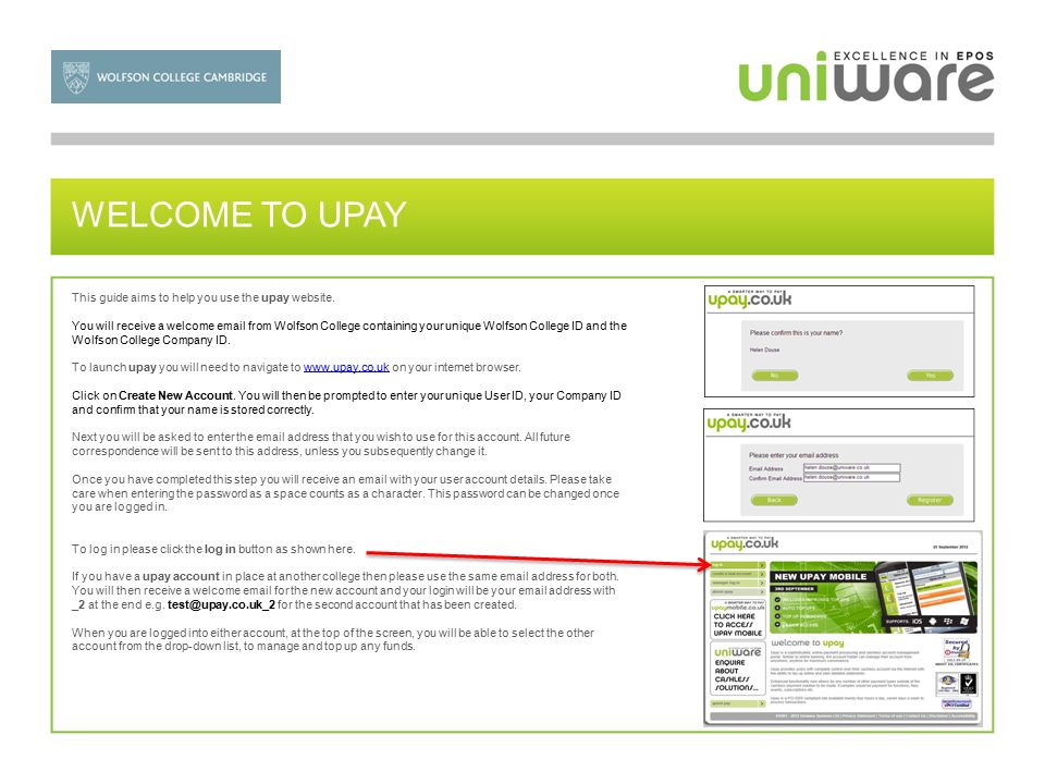WELCOME TO UPAY This guide aims to help you use the upay website.