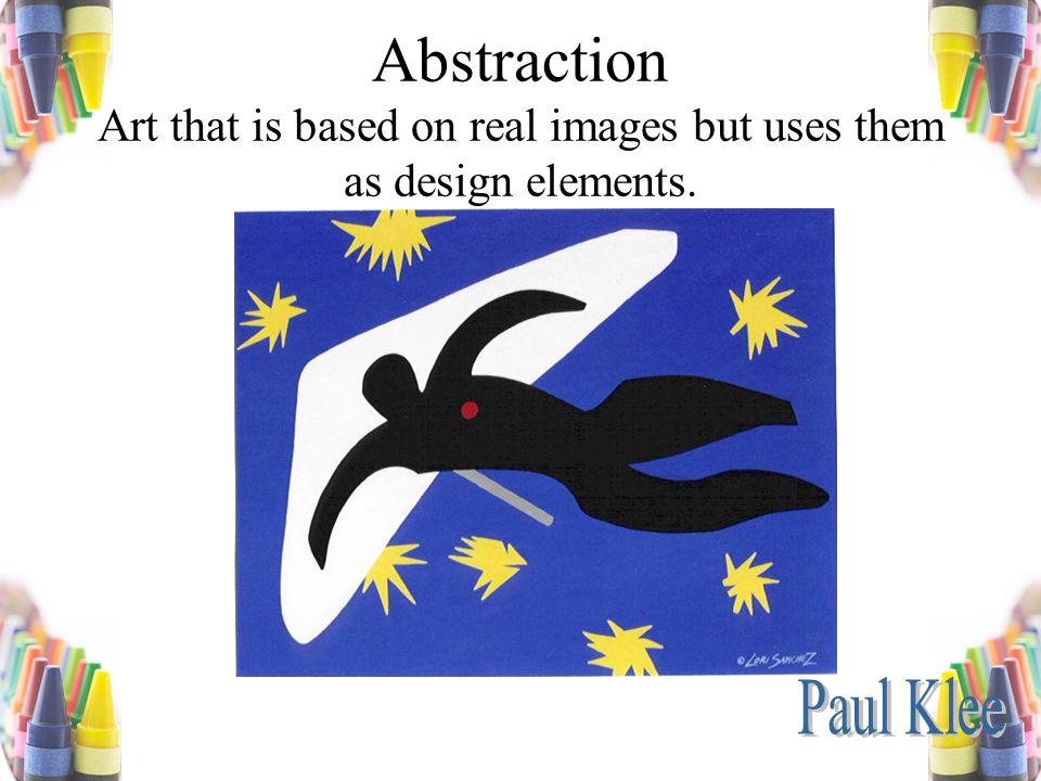 Abstraction Art that is based on real images but uses them as design elements.