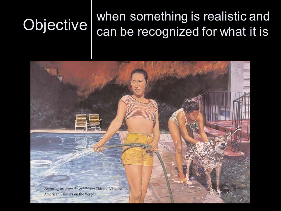 Objective when something is realistic and can be recognized for what it is