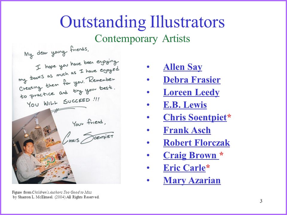 3 Outstanding Illustrators Contemporary Artists Allen Say Debra Frasier Loreen Leedy E.B.