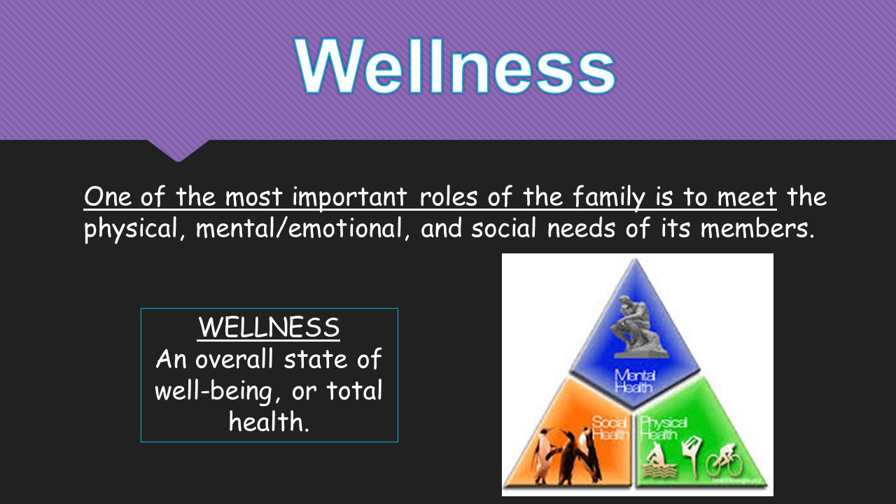 One of the most important roles of the family is to meet the physical, mental/emotional, and social needs of its members.