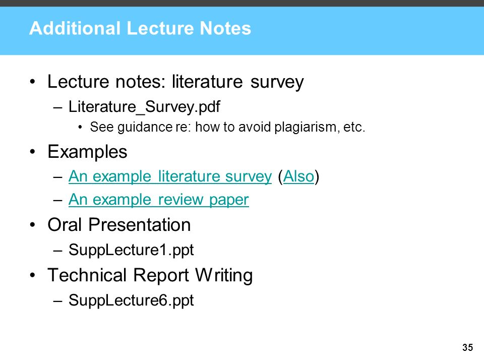 literature survey examples