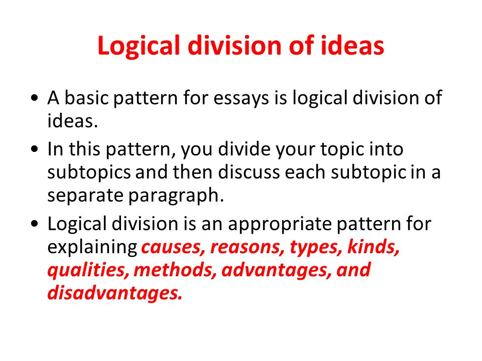Example Of Division And Classification Essay