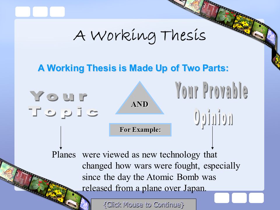 Working Thesis