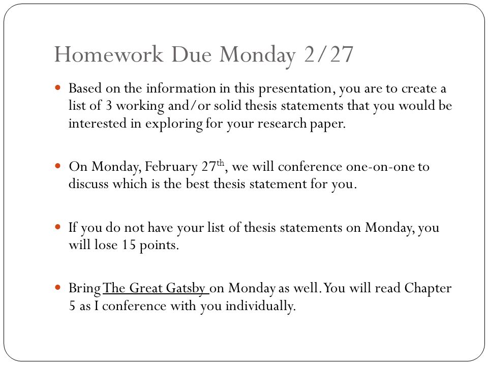 Strong Thesis Statement For Research Paper