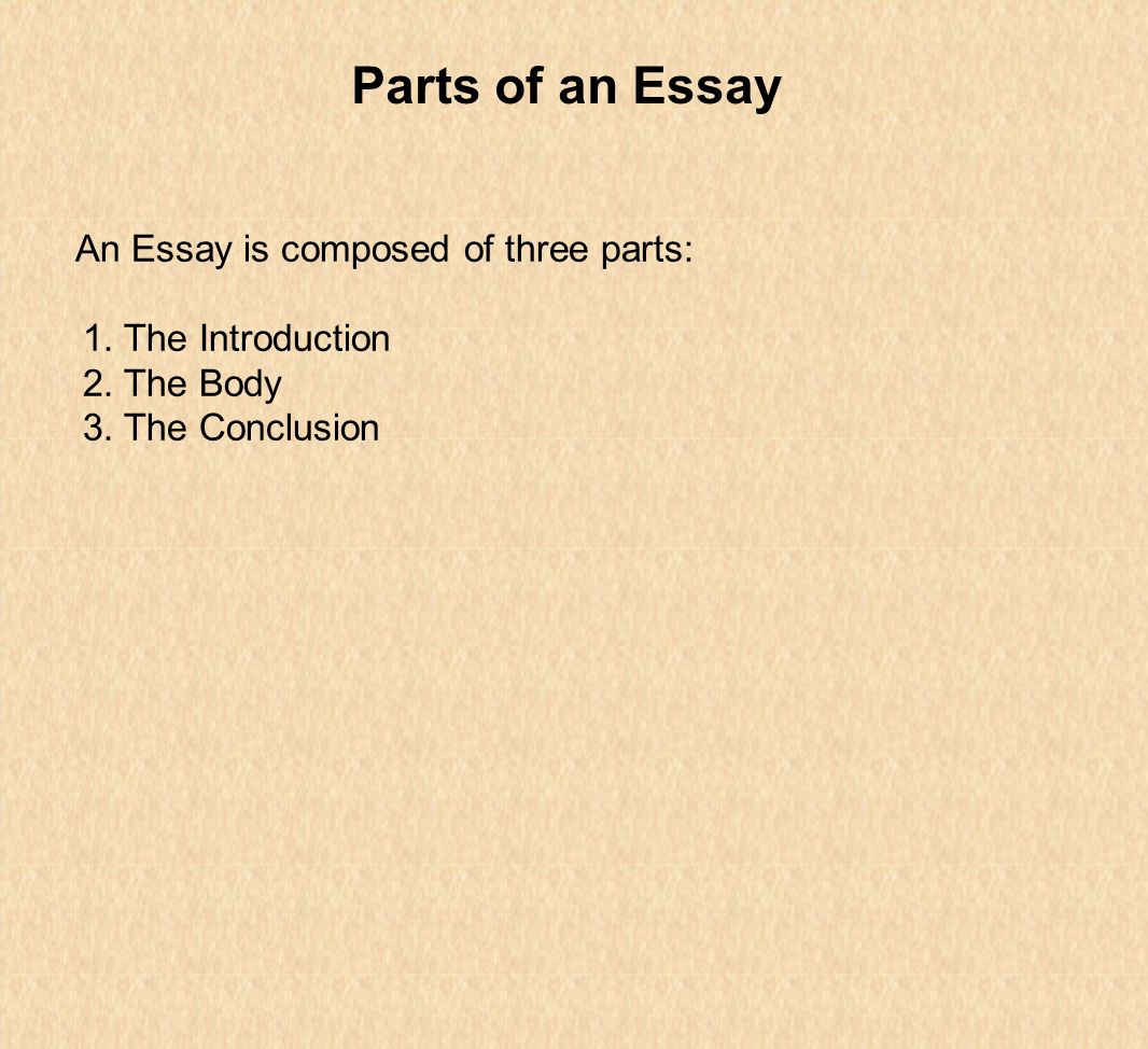 5 parts of an essay