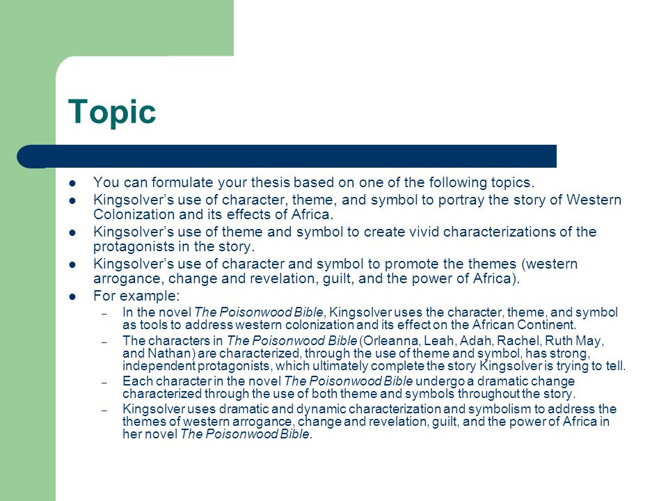 Research Papers Examples Essays Poisonwood Bible Essay Forward Components Essay Writing Examples English also How To Write A Thesis Statement For An Essay Poisonwood Bible Character Analysis Essay The Poisonwood Bible Essay Thesis Statements