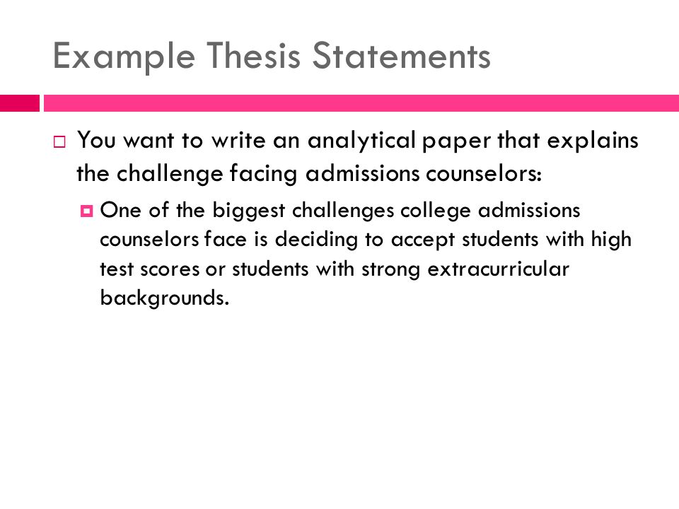 Examples Thesis Statements Essays