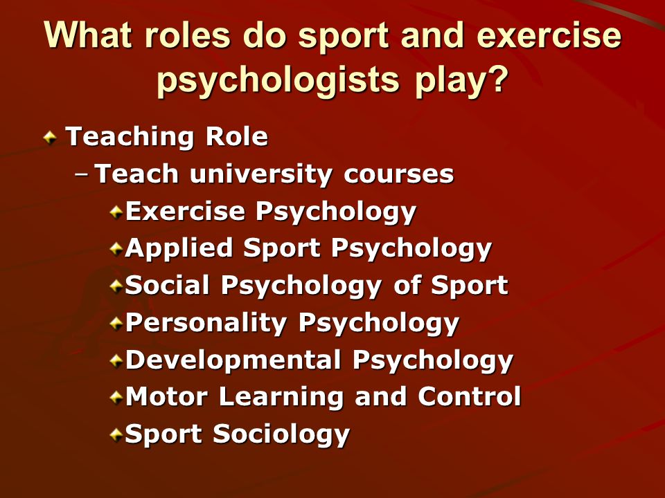 sports and exercise psychology