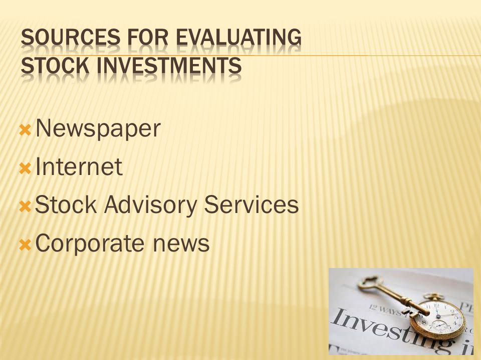  Newspaper  Internet  Stock Advisory Services  Corporate news
