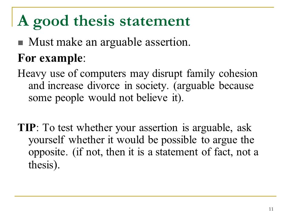 What makes a great thesis statement