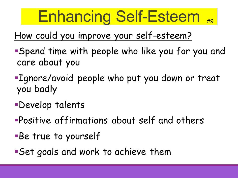 How could you improve your self-esteem.