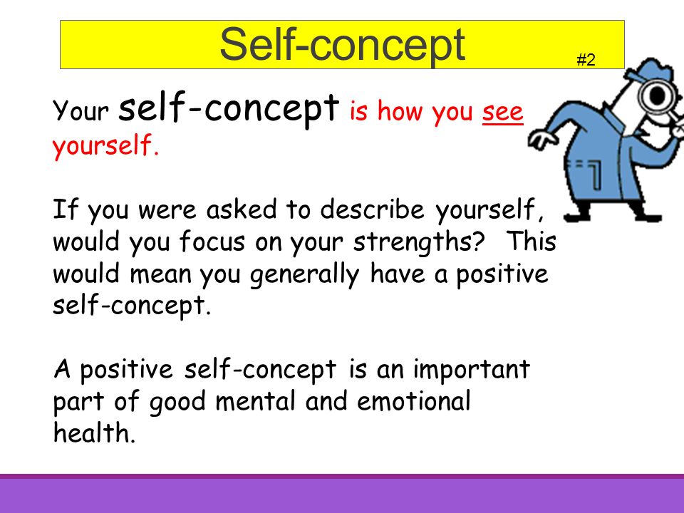 Your self-concept is how you see yourself.