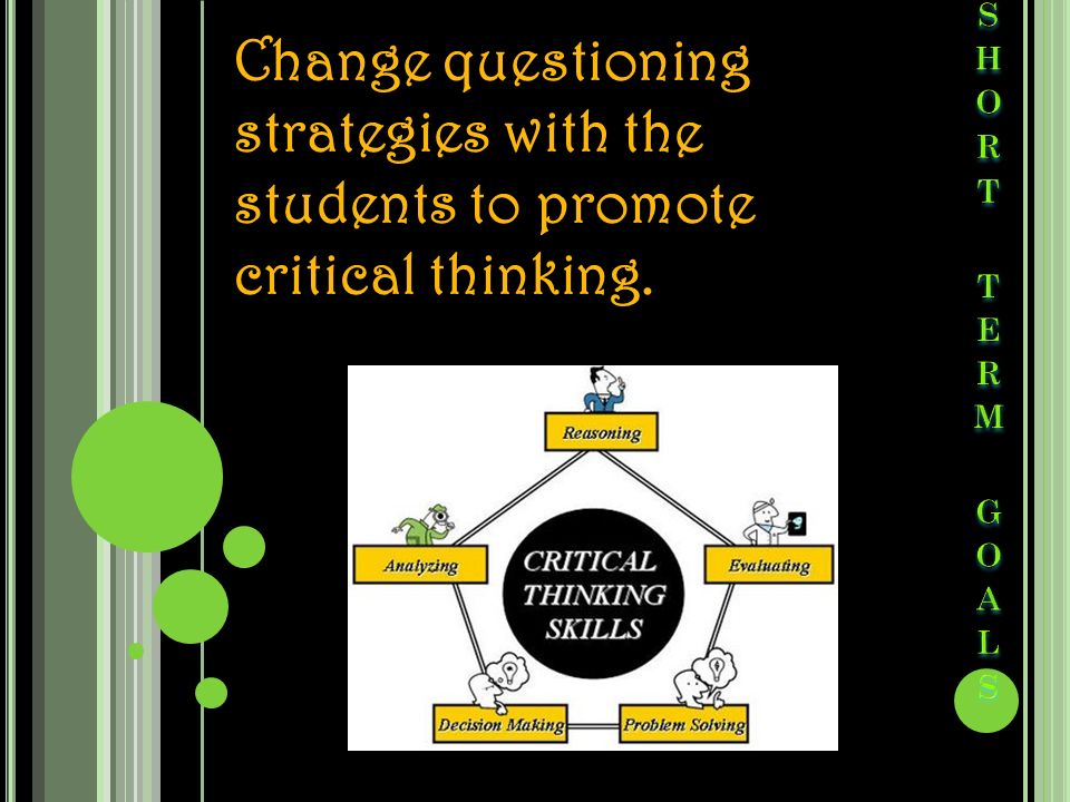 Change questioning strategies with the students to promote critical thinking.