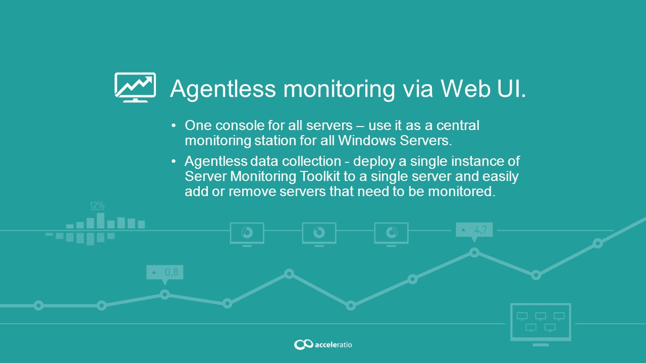 Agentless monitoring via Web UI.